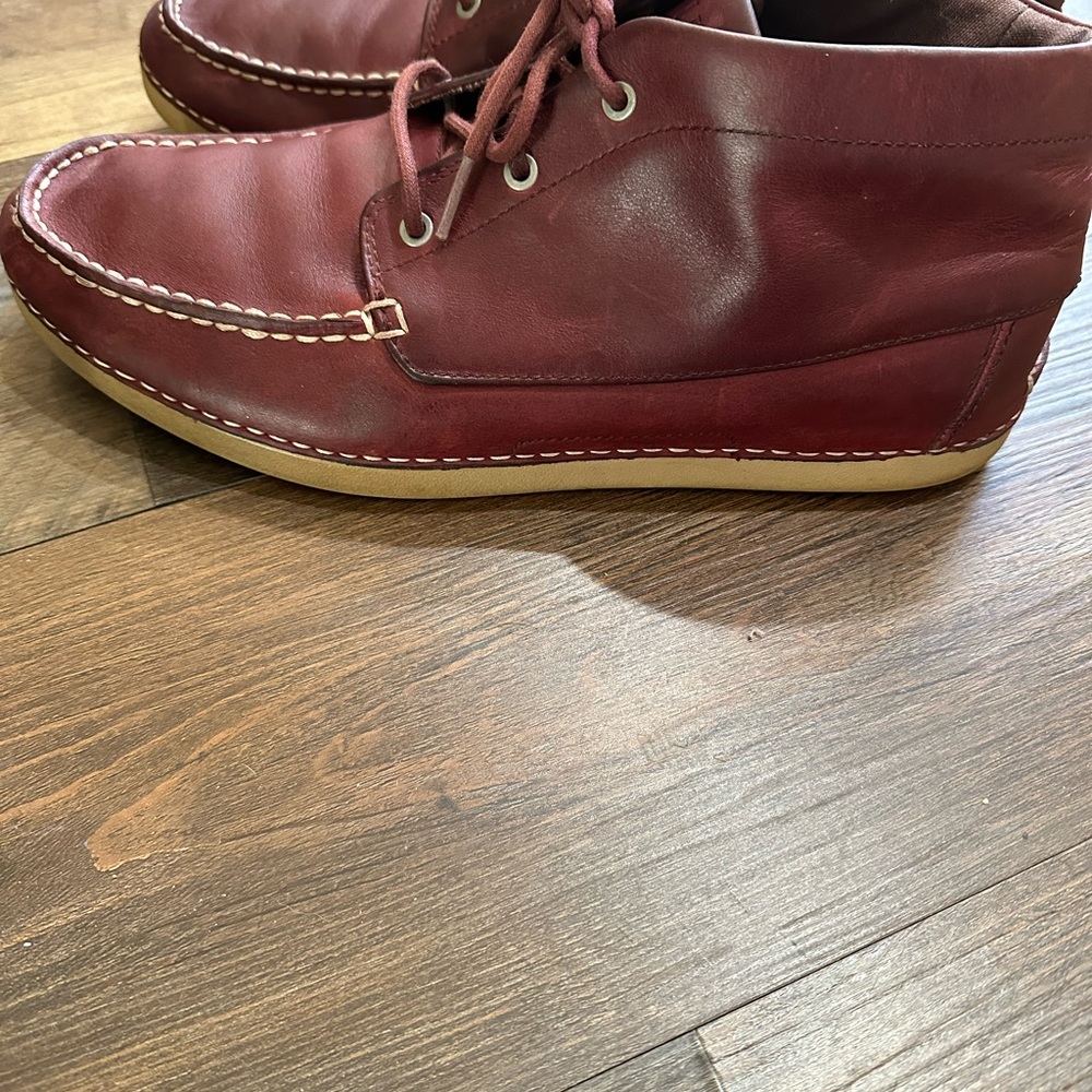 Ugg burgundy leather high top shoes men’s size 11 - Picture 4 of 6
